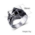 Gothic Silber Schädel Ringe, Silber Punk Ringe für Männer